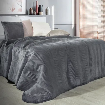 Produktbild von Eurofirany Tagesdecke 230 x 260 cm grau Polyester Deko