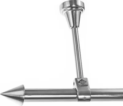 Produktbild von Edelstahl Look Gardinenstange 20mm Deckenträger 1-läufig Spitze, Länge wählbar D51 E31 R