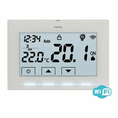 Produktbild von Perry 1TX CR029WIFI WiFi Thermostat mit Zeitschaltuhr für die Wandmontage 1TXCR029WIFI weiß