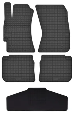 Productafbeelding van Rubberen automatten + tunnelmat voor Subaru Outback III 2003-2009 (stationwagen/sedan) – 5-delig, zwart, op maat – Wielganizator SolidTread