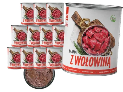 Obrázek produktu pro Tuftuf | Mokré krmivo pro psy – 12 × 800 g – hovězí maso – 81 % vlhkosti – mokré krmivo pro psy