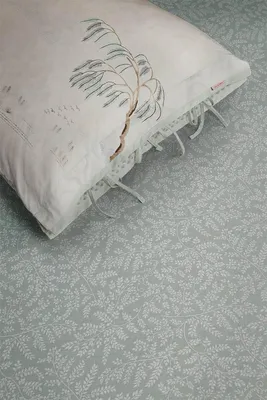 Imagen del producto de Sábana bajera con estampado de hojas en color verde