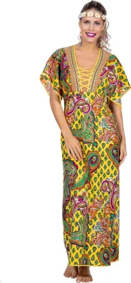 Produktbild von W4906-48 mehrfarbig Damen Hippie Kostüm Kleid Gr.48