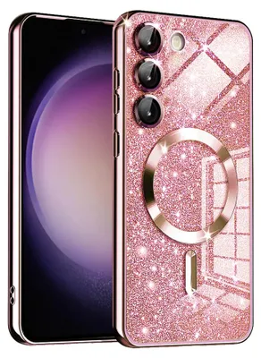 Produktbild von Techsuit Luxury Glitter Back Cover Hülle mit MagSafe für Samsung Galaxy S23 - Roségold