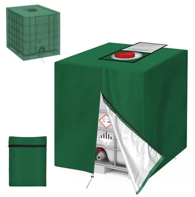 Produktbild von IBC Tank Abdeckung 1000L Grün 120x100x116cm Wasserdicht Winddicht Anti-UV 210D Oxford