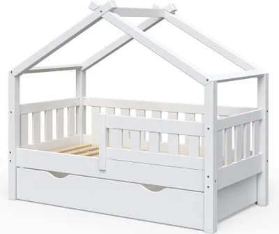 Produktbild von Vitalispa Hausbett Design, 70x140 cm mit Schublade, Weiß