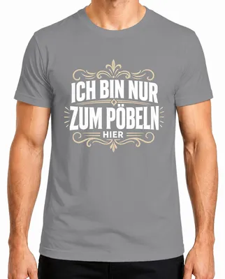 Imagen del producto de Camiseta para hombre, color gris, talla M, con la frase: "Solo estoy aquí para molestar. Divertido. Declaración sarcástica. Irónico."