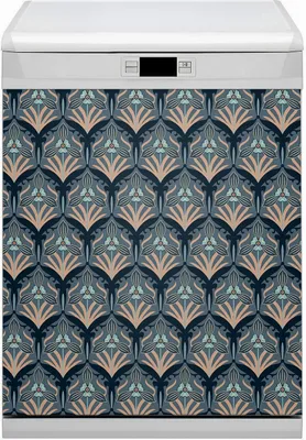 Produktbild von Küche Magnet für Spülmaschine  Abwaschbar 60x70 cm Geschirrspüle  - Vintage Blumen