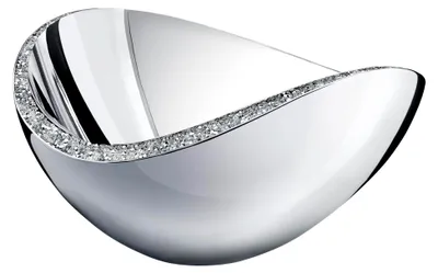 Produktbild von Dekorative Metallschale mit Kristallen in Silber