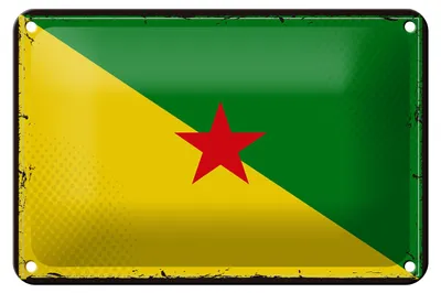 Produktbild von Blechschild Flagge Französisch-Guayanas 18x12cm Retro Flag Dekoration