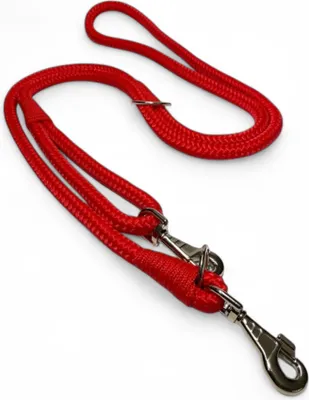 Produktbild von Hundeleine Umhängeleine Nylon Robust 2,50 m Doppelleine 3-fach verstellbar 10 mm rot