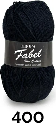 Produktbild von Drops Fabel Uni Colour 400 Black Strickgarn