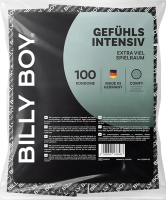 Produktbild von 100er Billy Boy Kondome Gefühlsintensiv - XXL - Extra Groß mit mehr Spielraum - 55-62mm - Germany