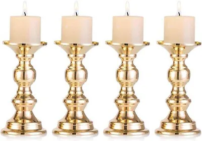 Produktbild von Goldschmiedeeiserner Zylinderkandelaber für Hochzeitsständer und 5 cm Kerzen, ideale Dekoration für Hochzeiten, besondere Anlässe und Feiern