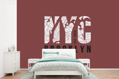 Produktbild von MuchoWow® Fototapete für Wohnzimmer oder Schlafzimmer Wandtapete Vinyl Motivtapete New York - NYC - Brooklyn - 450x300 cm - Gemusterte