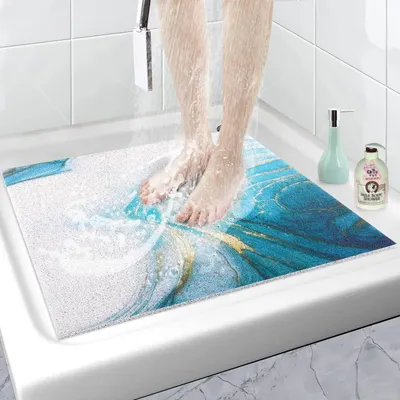 Produktbild von Duschmatte rutschfest 60 x 60 cm | Badewannenmatte waschbar | PVC Luffa Antirutschmatte