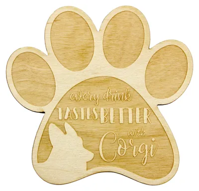 Productafbeelding van Welsh Corgi onderzetter voor een houten beker Art-Dog