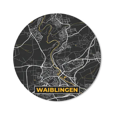 Produktbild von MuchoWow® Mauspad Mousepad Karte - Waiblingen - Gold - Stadtplan - Deutschland 40x40 cm - Mousepads - Maus Mat - Pad - Mausunterlage - Schreibtisch Accessoires