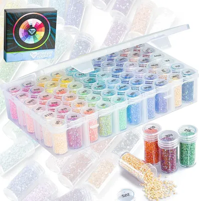 Produktbild von DIY-Diamantenmalerei-Set mit Organizer 60 Farben 90000 Stück
