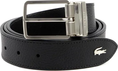 Produktbild von LACOSTE Leder Gürtel Elegance Curved Stitched Edges W110 Black schwarz