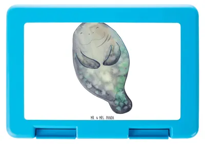 Produktbild von Mr. & Mrs. Panda Bentobox Seekuh Happy - Weiß - Geschenk, Achtsamkeit, Bento Box, Meer, Respekt, Lunchbox, Selbstliebe, Liebeskummer, Vorratsbehälter, Freundin, Vesperbox