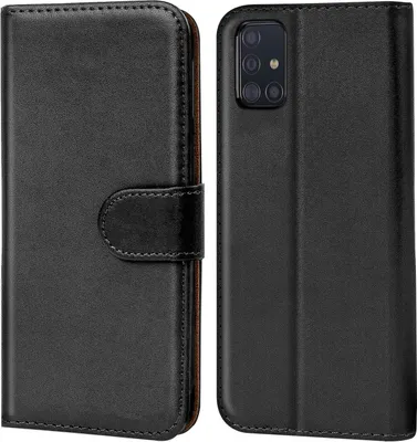 Produktbild von CoolGadget Samsung Galaxy A51 Book Case Flip Cover aus Kunstleder mit Kartenfächern, Standfunktion, robuster Halteschale und dünnem Design