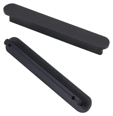 Produktbild von Set mit 6 schwarzen Griffen – Küchenschrankgriffe – Schrankgriffe aus mattschwarzer Zinklegierung – 64 mm Lochabstand