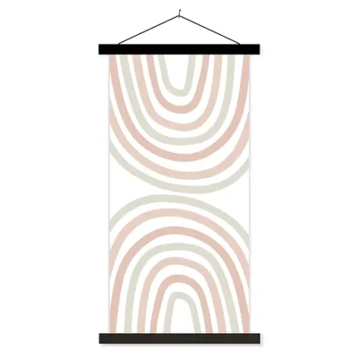 Produktbild von MuchoWow® Textilposter Regenbogen - Design - Pastell 90x180 cm mit schwarzem Rahmen - Dekoration Wohnzimmer