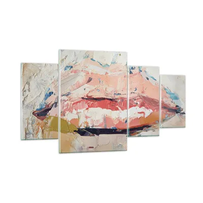 Produktbild von Bilder auf glas - 4 Teile - Mund pastos Stück - 160x90cm - Glasbilder - Wandbilder - Bilder - zum Aufhängen bereit - Wanddekoration aus Glas - Glas Bilder - Wandbild auf Glas - GDL160x90-4422
