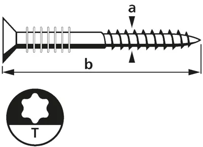 Produktbild von suki. Justierschraube Senkkopf 6,0x120 mm T25 40 Stück