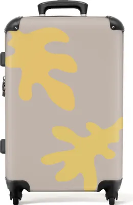 Produktbild von NoBoringSuitcases.com® Großer Koffer - Formen - Blätter - Gelb - Abstrakt - Kombinationsschloss TSA - Hartschalen Trolley 4 Rollen - 72 liter - Reisekoffer - 66 cmKoffer Mittelgroß 67x43x25 cm, 72L,