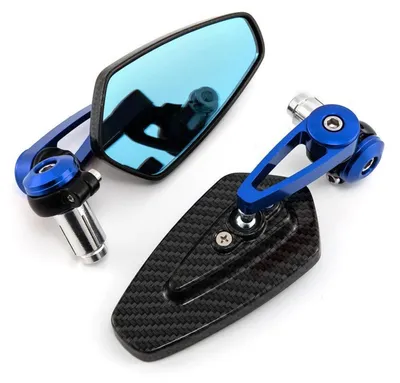 Produktbild von Motorrad Lenkerendenspiegel 360° drehbar Aluminium Blau für Quad Scooter ATV 22mm