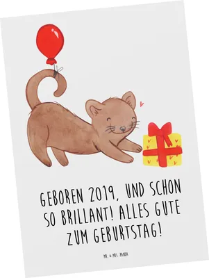 Produktbild von Mr. & Mrs. Panda Postkarte 2019 Geburtstag - Weiß - Geschenk, Geburtstagsparty, Postkarten, Geburtstagsfeier, Ansichtskarte, Geburtstagsgeschenke, liebevolle Botschaft