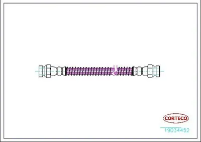 Produktbild von CORTECO 19034452 Bremsschlauch Hinten Rechts für HYUNDAI GETZ (TB)