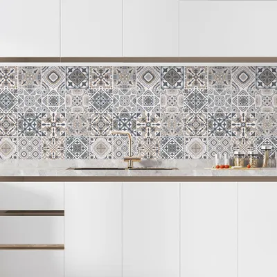 Produktbild von Klebefolie für die Küche – Lumaléa – Zementfliesen-Effekt – Klebefolie + MATTER Schutz – 60 x 60 cm