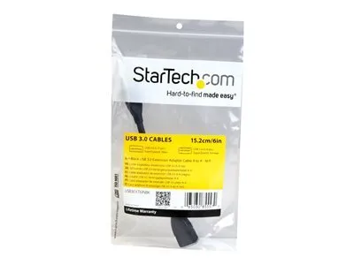 Zdjęcie produktu dla StarTech.com USB3EXT6INBK, 0,152 m, USB A, USB A, USB 3.2 Gen 1 (3.1 Gen 1), 5 Gbit/s, Czarny