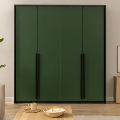 Produktbild von BEAUTYSOFA | Drehtürenschrank GIANA 210 cm Moderne Garderobenschrank mit 4 Türen, Flashengrün