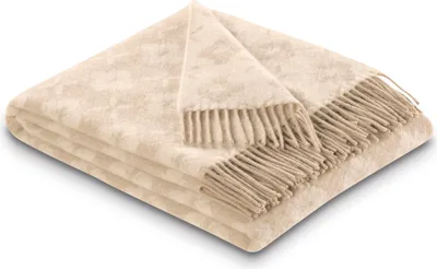 Produktbild von Biederlack Fransenplaid Primo Farbe beige Größe 130x170cm