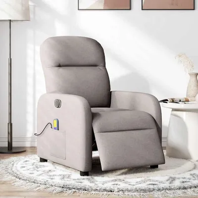 Produktbild von vidaXL Massagesessel Elektrisch Taupe Stoff