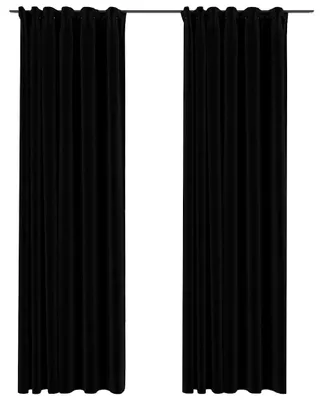 Obrázek produktu pro vidaXL zatemňovací závěsy Háček plátno vzhled 2ks černá 140x245cm