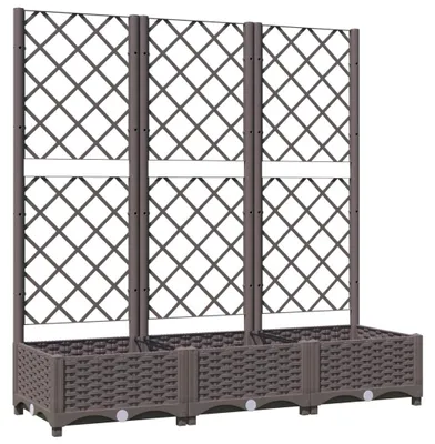 Produktbild von vidaXL Garten-Pflanzgefäß mit Spalier Braun 120 x 40 x 121,5 cm PP
