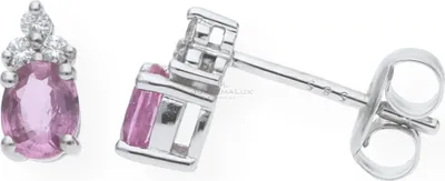 Produktbild von JuwelmaLux Ohrstecker JL10-06-1093 585 Weißgold mit Brillanten und pink Saphir