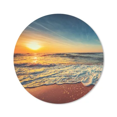 Produktbild von MuchoWow® Mauspad Mousepad Strand - Meer - Sonnenuntergang - Gold 40x40 cm - Mousepads - Maus Mat - Pad - Mausunterlage - Schreibtisch Accessoires