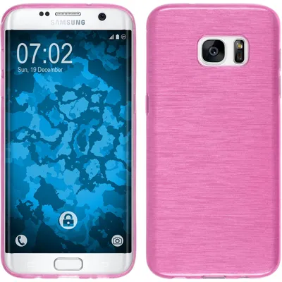 Produktbild von PhoneNatic Case kompatibel mit Samsung Galaxy S7 Edge - pink Silikon Hülle brushed Cover