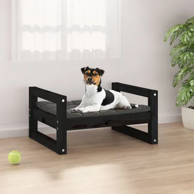 Produktbild von "im Angebot" Hundebett Schwarz 55,5x45,5x28 cm Massivholz Kiefer - Hundebetten CC21888