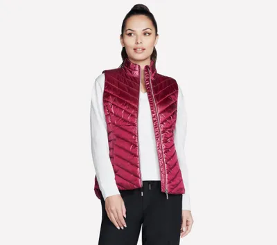 Immagine prodotto di Gilet da donna SKECHERS GOSHIELD SHINE VEST Rosso Taglia S