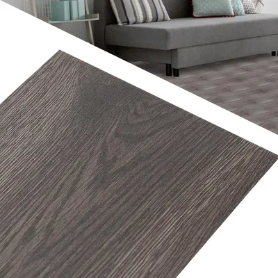 Immagine prodotto di Laminato vinilico Eikuavons, 1 m², autoadesivo, rovere scuro, 7 pezzi, pavimento con effetto listoni in legno, al tatto come il vero legno