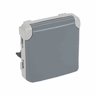 Image de Legrand Plexo55 Modular Prise (SL) simple IP44 gris 069575