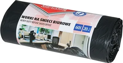 Obrázek produktu pro Kancelářské vložky do odpadkových košů, OFFICE PRODUCTS, silné (LDPE), 60 l, 20 kusů, černé