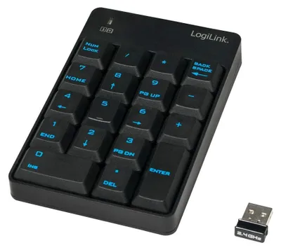 Image de Pavé numérique sans fil - 18 touches - 2,4 GHz - Noir